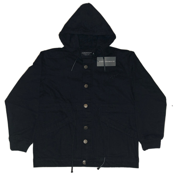 Hooded denim outlet jacket